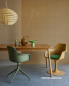 Dining room, earthy dining room, dining room featuring earthy wallpaper