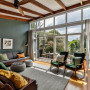 Living room featuring deep green Resene Jurassic