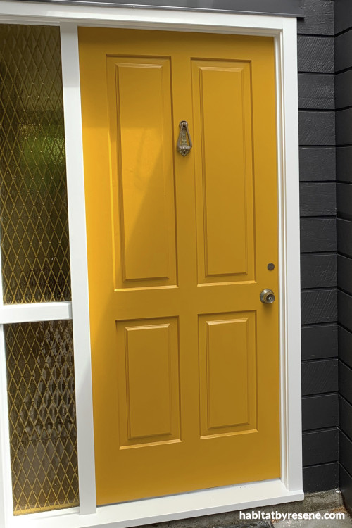 Golden yellow front door