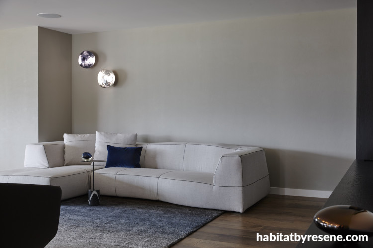 A Living room featuring Resene and Resene Half Sea Fog