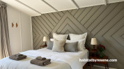 Master bedroom, bedrrom featuring Resene Taupe Grey