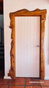 Door, door featuring timber frame and Resene Bianca