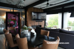 Dining and living area featuring Resene Black White