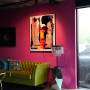 Living room, magenta living room, bold pink living room