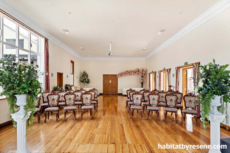 Ballroom, ballroom featuring Resene Pearl Lusta