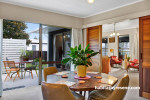 Dining and living area featuring Resene Half Tea