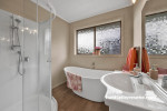 Bathroom painted in Resene Half Tea