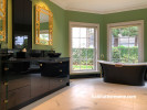 Bathroom painted in Resene Highland and Resene Quarter Spanish White