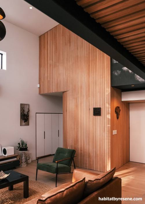 Living area featuring walls in Resene Black White