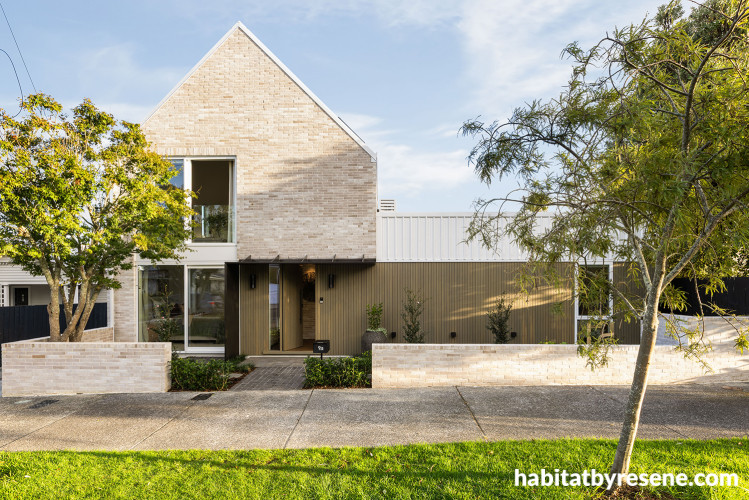 House exterior with board and batten wall in Resene Whitewater