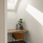 Home office featuring Resene Half Wan White