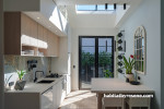Kitchen painted in Resene Breeze and Resene White Pointer