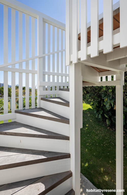 Exterior staircase in Resene Sea Fog.