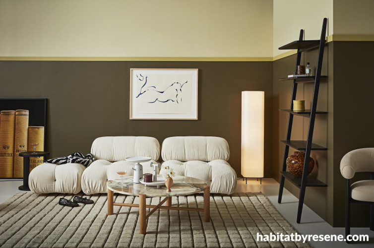 Living room painted in in Resene Miso