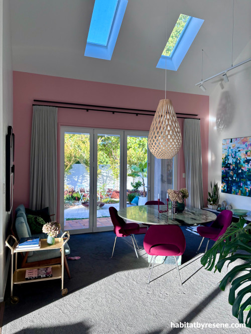 Dining room featuring Resene Shilo