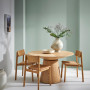 Dining room with walls painted in Resene Eau De Nil