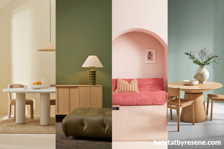 Living room and dining room spaces