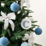 Blue and white Christmas decorations