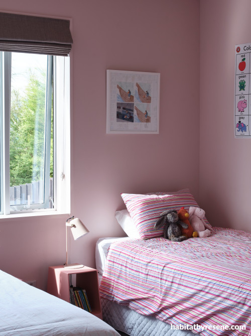 A child's pink bedroom