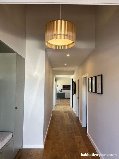 Entrance and hallway painted in Resene Quarter Truffle