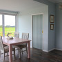 Dining room, soft blue dining room, dining room featuring Resene Half Duck Egg Blue
