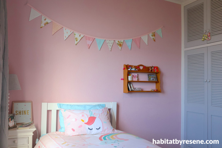 Girl's bedroom, child's bedroom, girl's pink bedroom