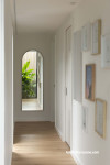 Hallway, neutral hallway, white hallway, hallway featuring Resene Half Sea Fog