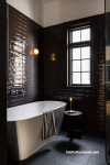 Bathroom, dark bathroom, dramatic bathroom, black and white bathroom