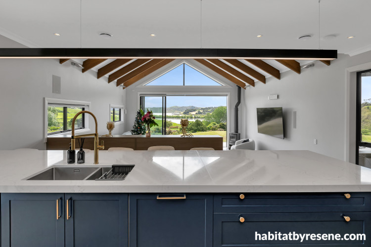 Kitchen with light grey painted walls