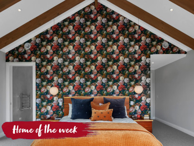 Charming colour, bold wallpaper and rolling hills in Kaiwaka