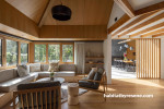 Living area, living area featuring timber floors, neutral living area