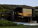 House exterior, dark house exterior, dark house exterior featuring Resene Woodsman Pitch Black