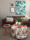 resene wallpaper, living room, family room, lounge, orange furniture, beach house