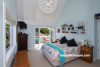 blue bedroom, master bedroom, sea cottage, resene cut glass