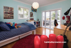 blue bedroom, kids bedroom, children's bedroom, marvel colour scheme, blue and red, resene onahau