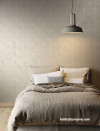 bedroom, earthy tones, earthy bedroom, brown bedroom, wallpaper feature wall, brown interior