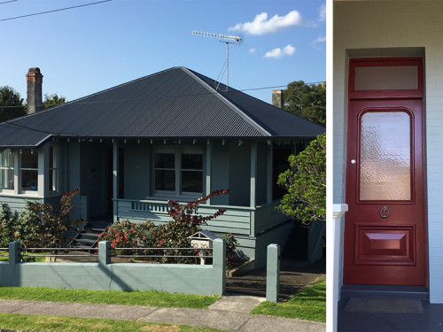 exterior inspiration, exterior ideas, exterior design, red front door, front door ideas, resene