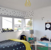 bedroom, kids bedroom, childrens bedroom, boys bedroom, white bedroom, black and white bedroom