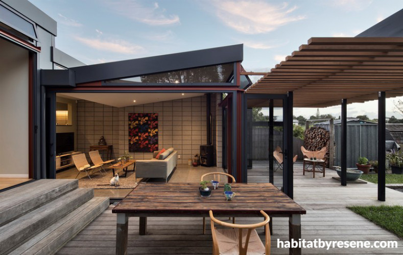 outdoor living ideas, outdoor living inspiration, deck inspiration, indoor outdoor flow, resene 