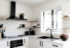 kitchen, black and white kitchen, monochromatic kitchen, resene black white, white kitchen 