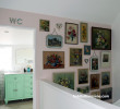 feature wall, flower art, flower wall, pink feature wall, vintage, pastel wall, picture frame wall