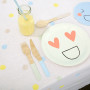 kids party ideas, childrens party, kids diy, birthday diy ideas, diy confetti table cloth, pastels