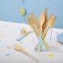 kids party ideas, kids diy ideas, diy party ideas, painted cutlery, resene pastels, childrens party