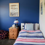 bedroom inspiration, kids bedroom ideas, blue bedroom ideas, blue feature wall, interior design