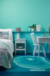 teal bedroom inspiration, aqua bedroom ideas, aqua interior ideas, blue bedroom ideas, rug ideas