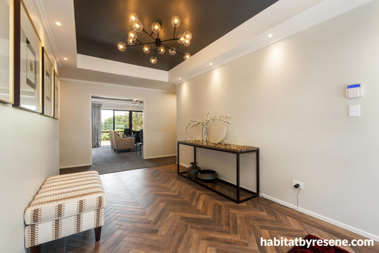 hallway inspiration, hallway ideas, dark ceiling ideas, dark ceiling inspiration, charcoal ceiling