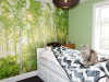 children, bedroom, kid's bedroom, green, forest wallpaper